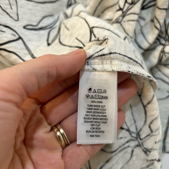 Cynthia Rowley Plus Size 100% Linen Popover Blouse 3X Tunic Casual Cottage - Picture 8 of 8